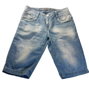 Varxdar Denim Baggy Skater Embroidered Summer Jean Shorts‎ Mens 34 Streetwear